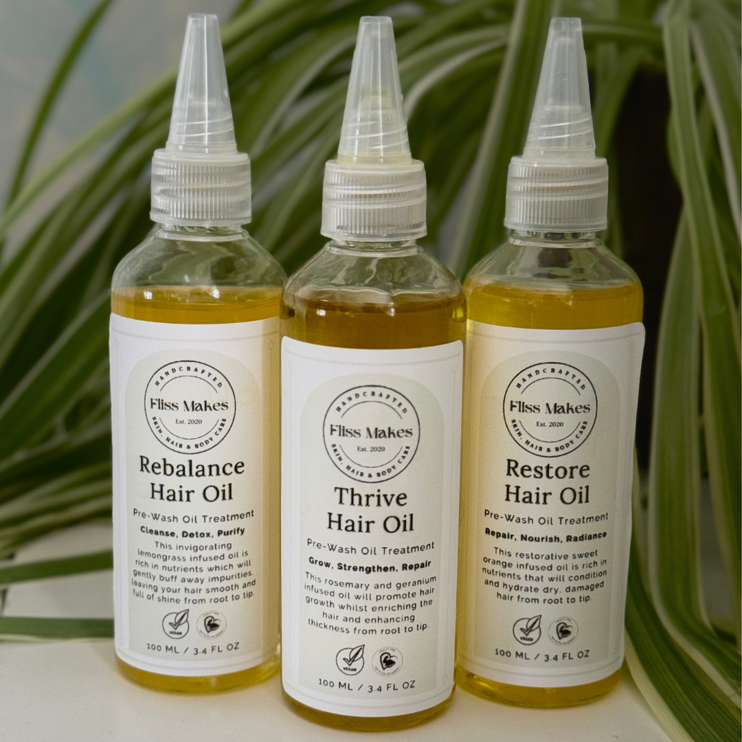 Collections of 100% natural hair oils made with vegan and cruelty-free ingredients.